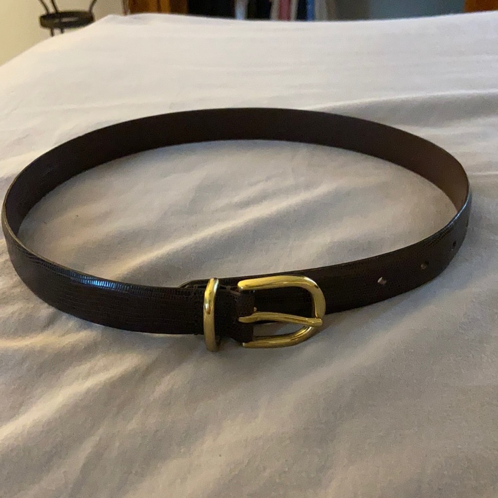 Brown coach leather belt